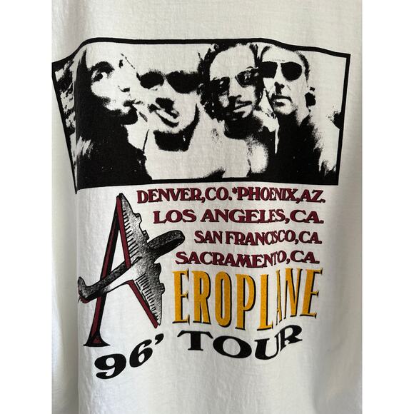 Red Hot Chili Peppers "Aeroplane 96' Tour" Vintage Reprint Oneita Tag - Picture 4 of 6